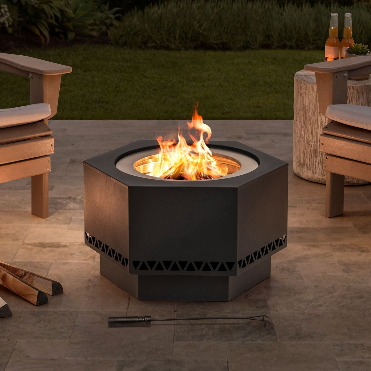 Lawrence Hexagonal Low Smoke Firepit, 28-in A2Z9 - product image 4