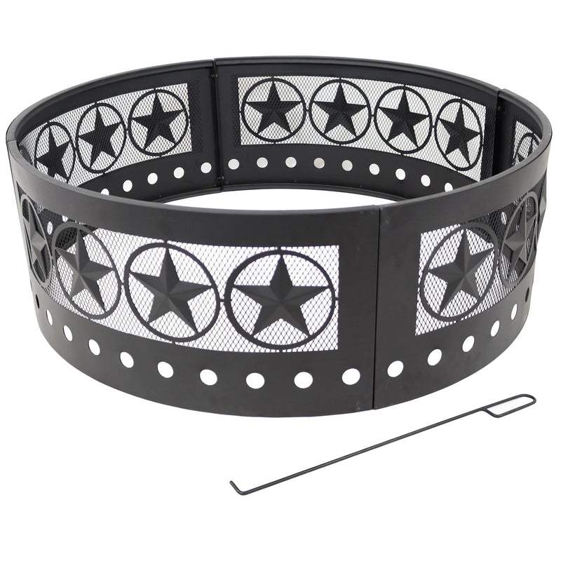 Décor Heavy-Duty Steel Cut Out Campfire Ring, 36-in P2Y8