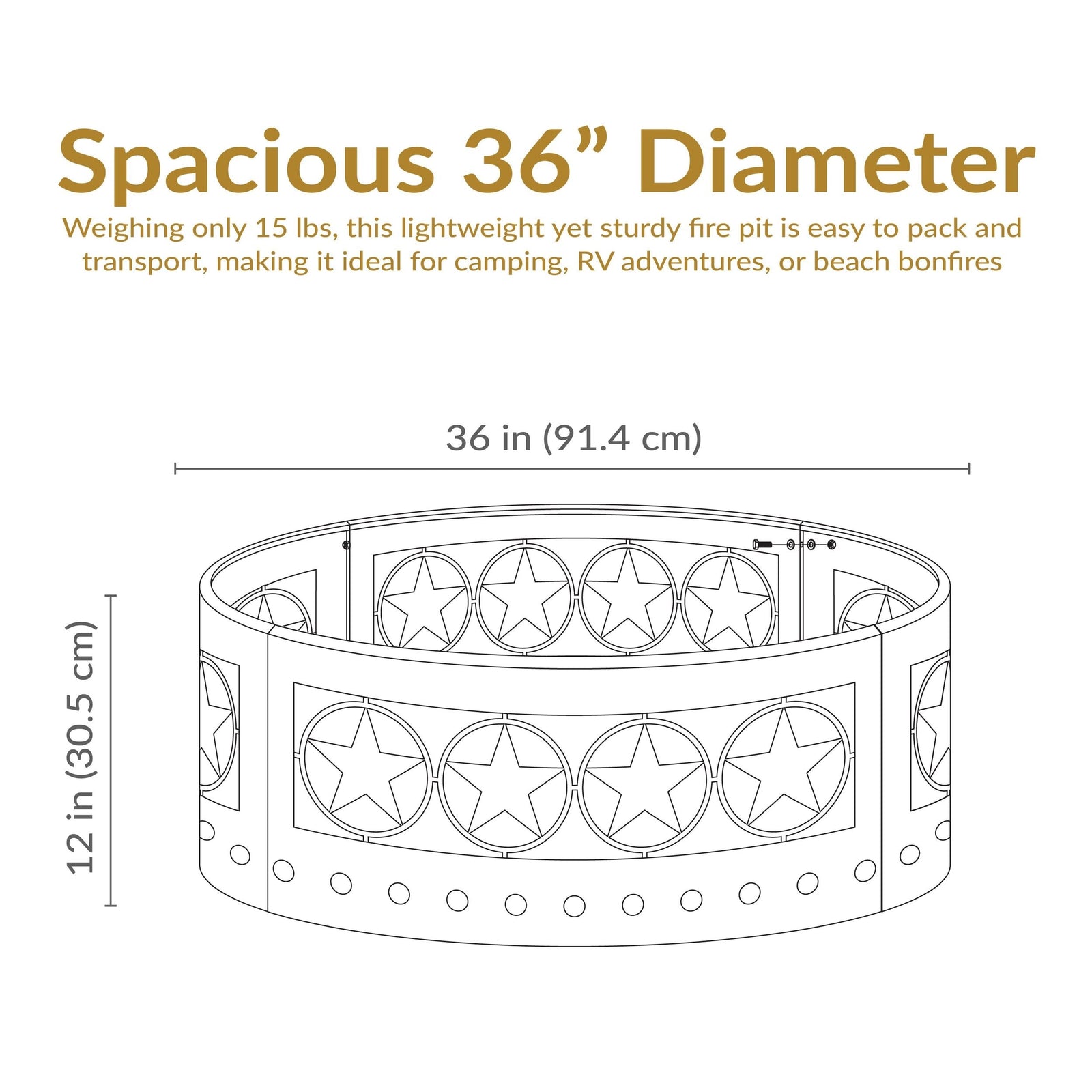 Décor Heavy-Duty Steel Cut Out Campfire Ring, 36-in P2Y8 - product image 5