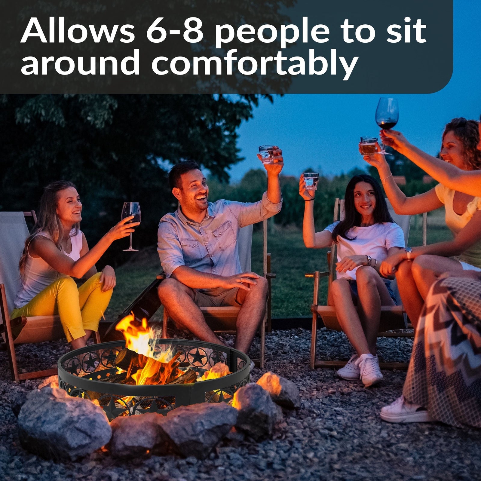 Décor Heavy-Duty Steel Cut Out Campfire Ring, 36-in P2Y8 - product image 8
