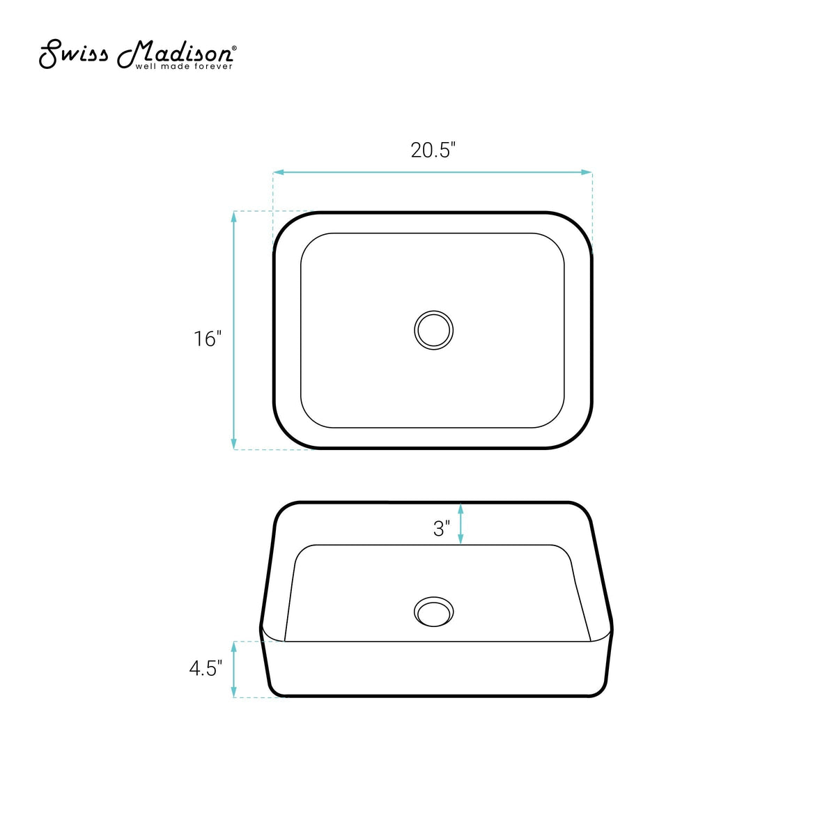 Concorde Rectangle Ceramic Vessel Sink X0Q7 - product image 7