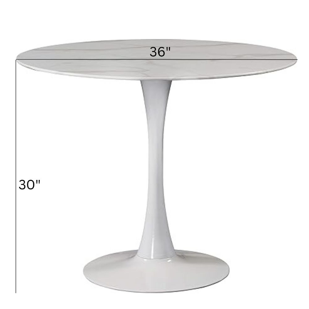 Me Home Leo Faux Marble Dining Table Tulip Base M8X3 - product image 5