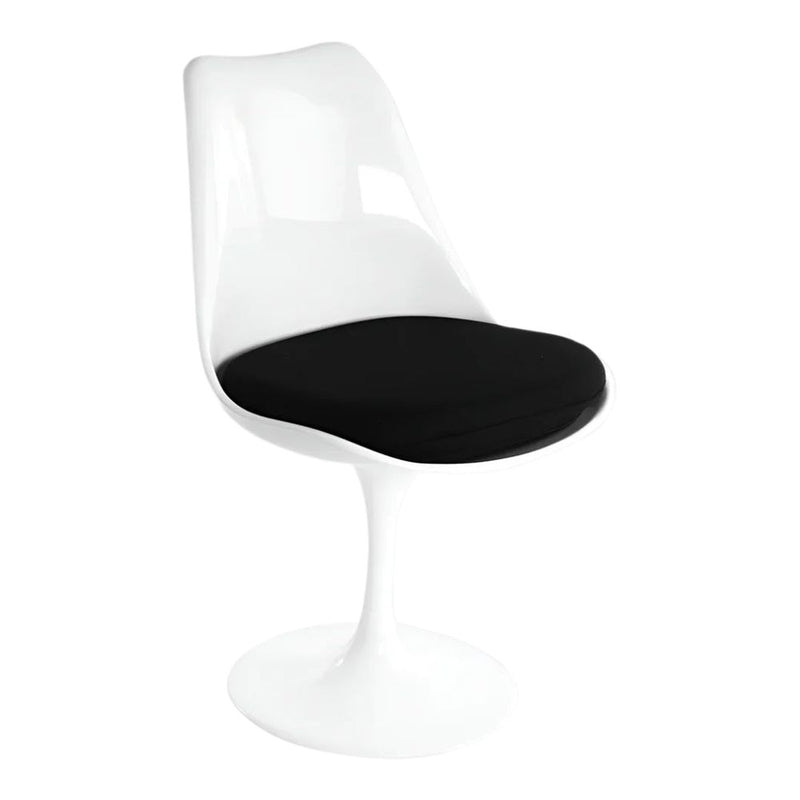 Me Home Tulip Armless Dining Chair, Fiberglass, Black U5W5