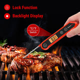 Waterproof Digital Instant-Read Folding Meat Thermometer with Swivel Probe, Black/Red K1V7 - product image 1