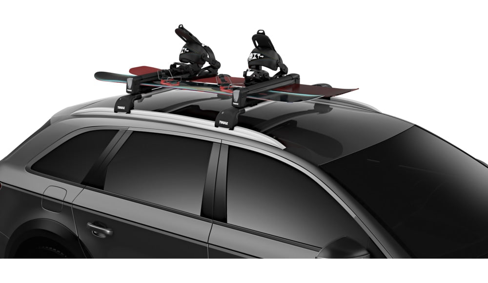 SnowPack Stainless Steel Roof Top Mount Ski/Snowboard Rack, Large, Black, 2-pc L3D0 - product image 2