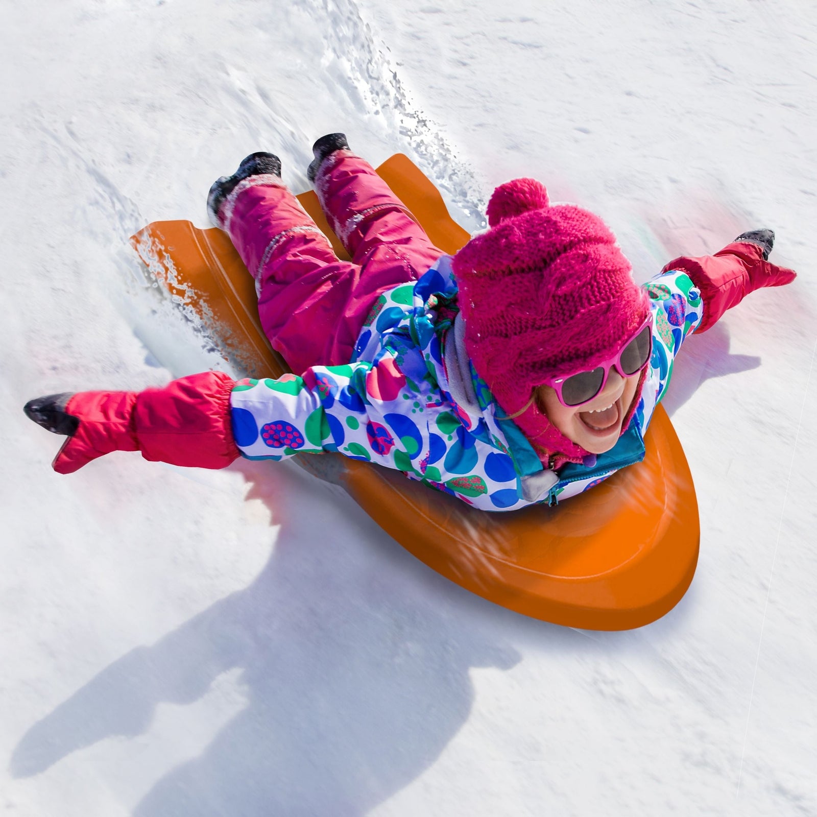 Kids' 2-Person Lightweight Plastic Winter Snow Sled Toboggan J5U4 - product image 4