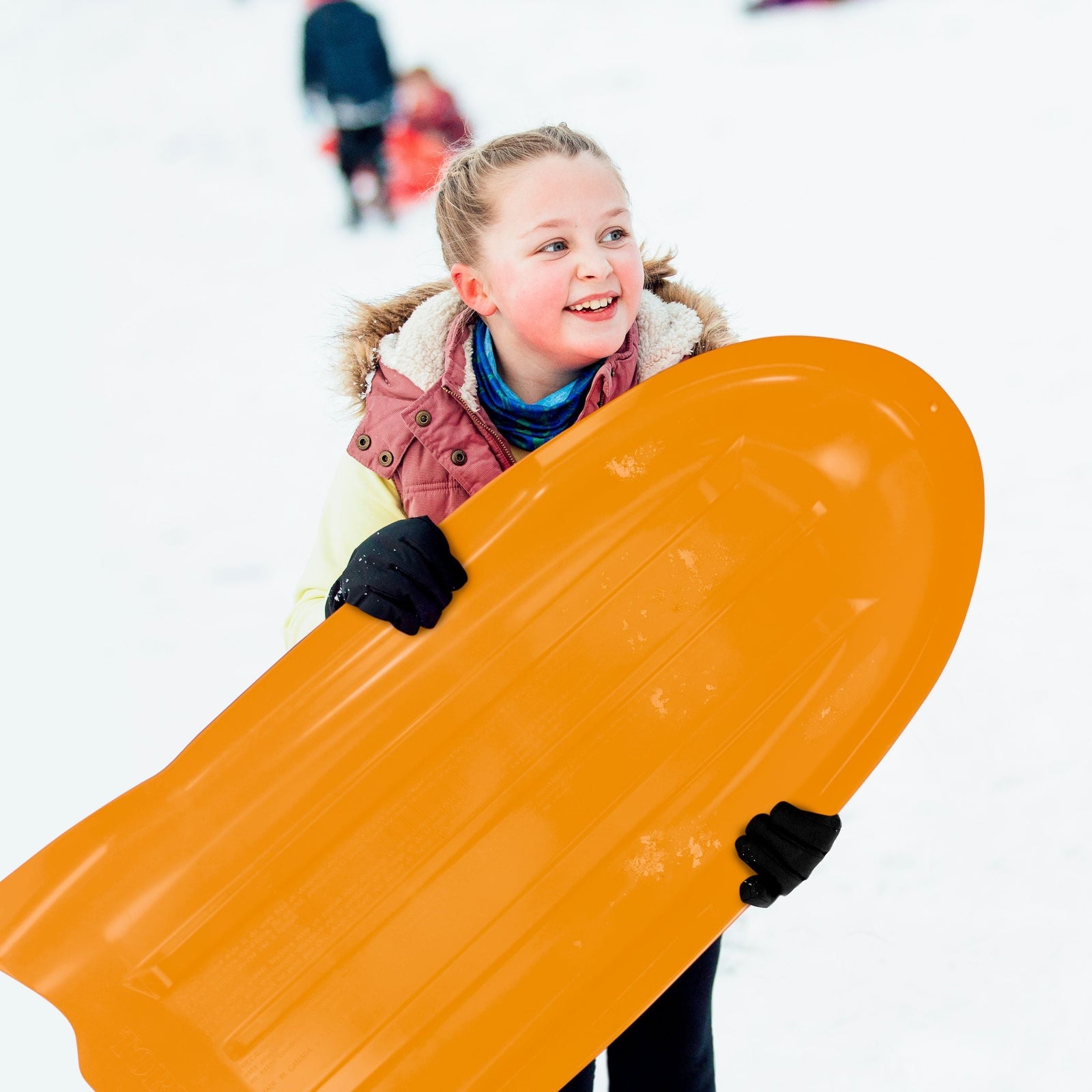 Kids' 2-Person Lightweight Plastic Winter Snow Sled Toboggan J5U4 - product image 5