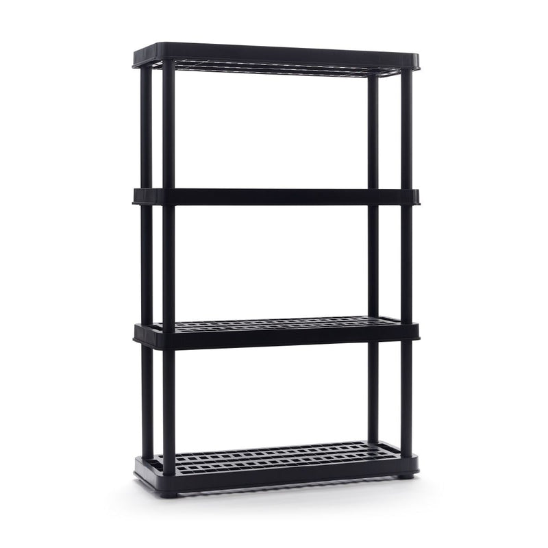 4-Shelf Resin Storage/Shelving Unit, 36 x 14 x 54.5-in, Black Q9C0