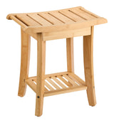 Type A 2-Tier Bamboo Wood Bathroom Stool with Shelf T0H3 - product image 1
