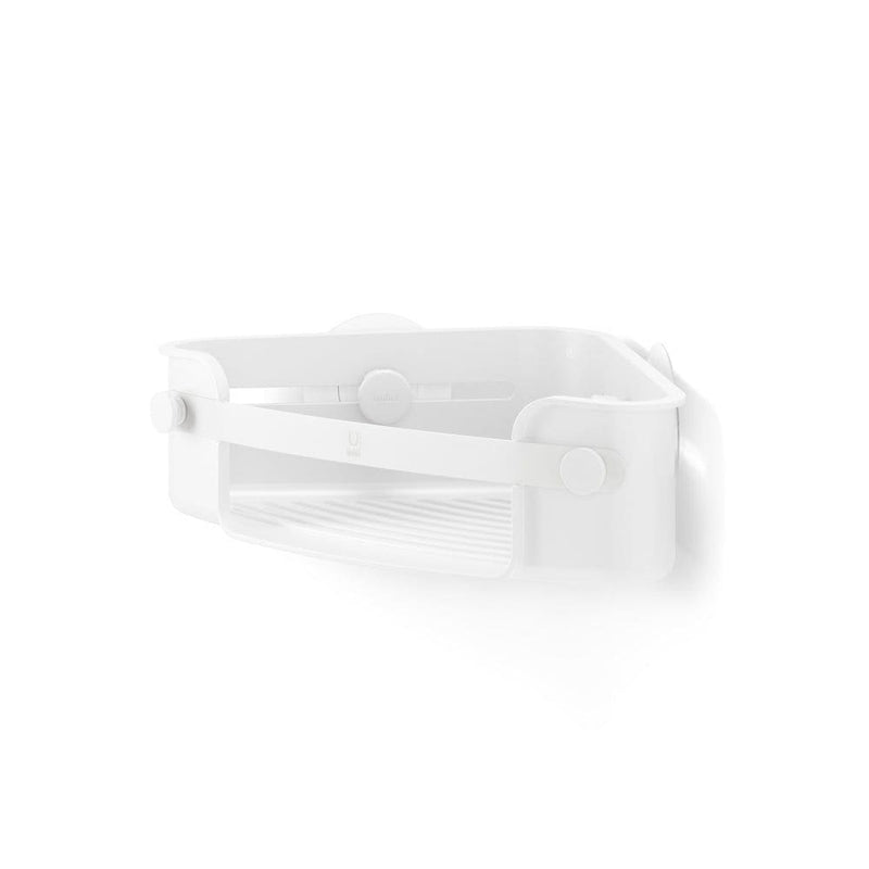 Flex Gel-Lock Rust-Resistant Corner Shower Caddy, with Hooks, White J7Q8
