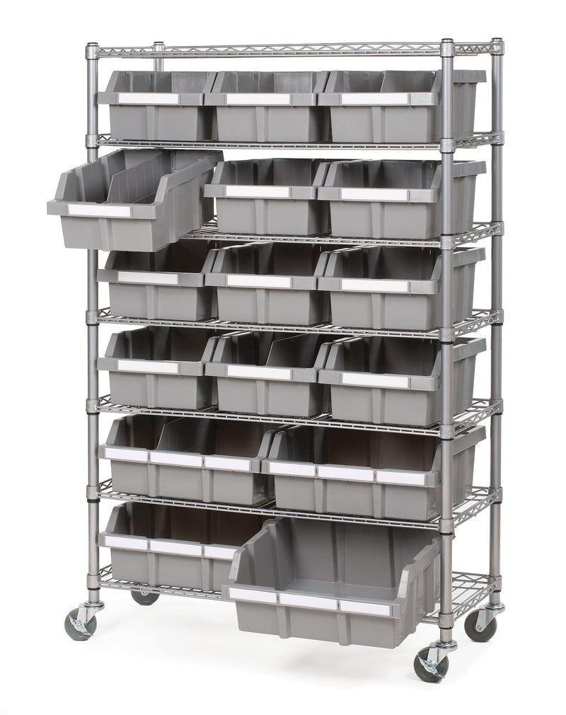 Classics 7-Tier NSF 16-Bin Rack Shelving, 36-in x 14-in x 56-in X4V3