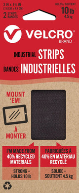 Durable Water-Resistant Eco Industrial Strips, Black, 10-lbs, 3 x 1.7-in, 2-pk L6B1 - product image 1