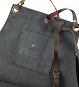 Adjustable Canvas & Leather BBQ Grilling Apron with Pockets, Grey Z9D4 - product image 3