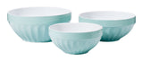 White/Blue Ceramic Mixing Bowl Set, 3-pc N6C7 - product image 1