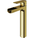 Amada Single Handle Vessel Sink Bathroom Faucet, Matte Brushed Gold W1O4 - product image 1
