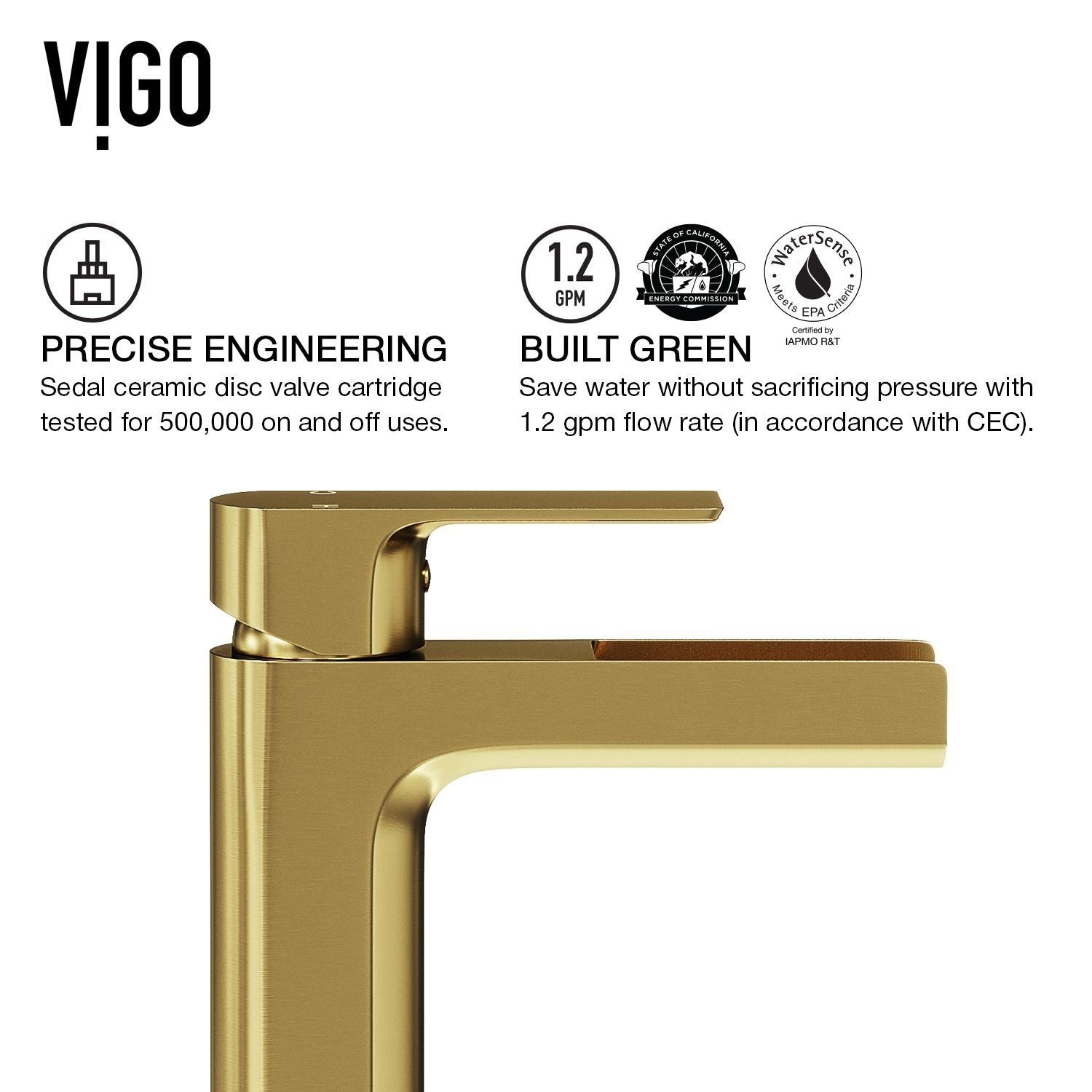 Amada Single Handle Vessel Sink Bathroom Faucet, Matte Brushed Gold W1O4 - product image 5