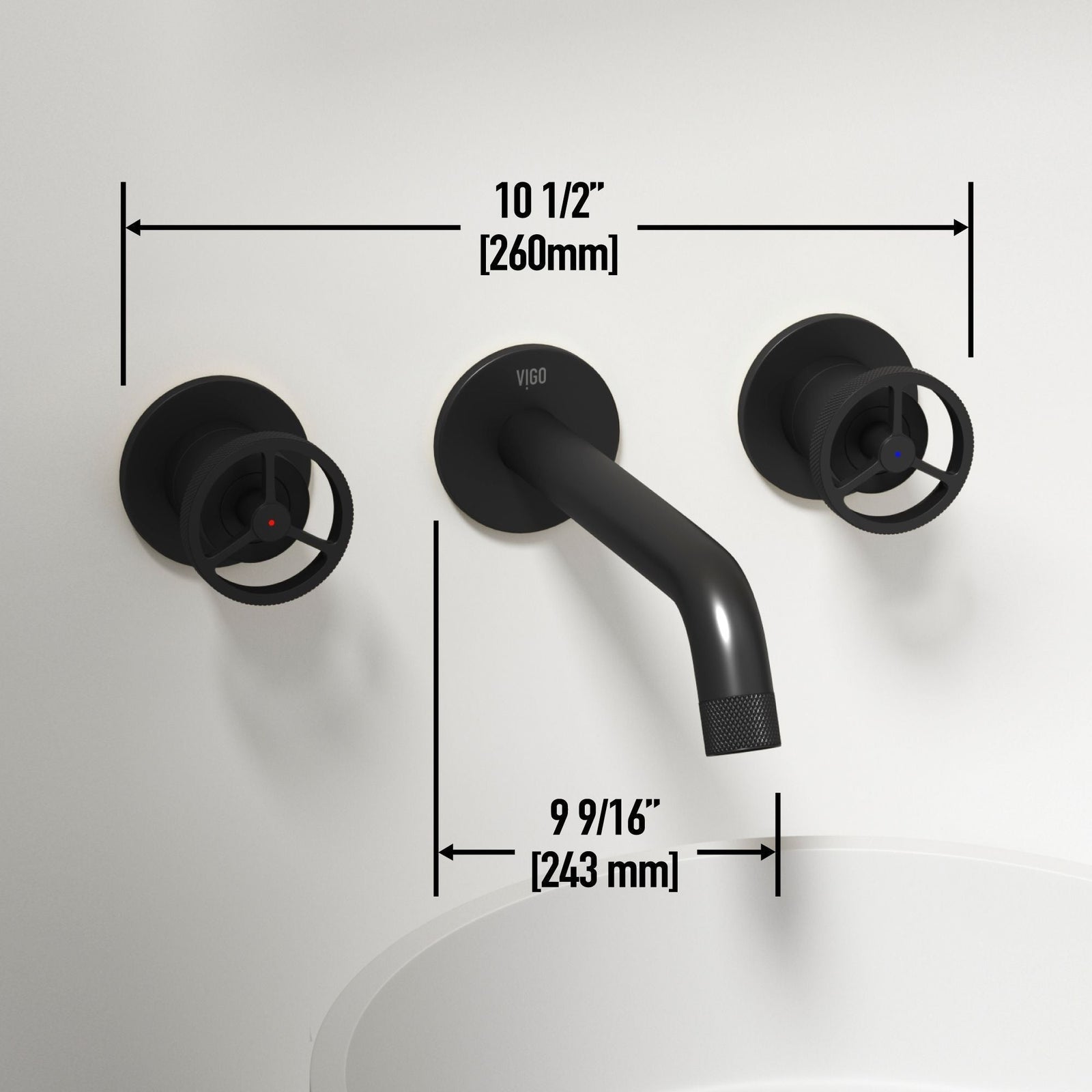 Anvil MatteStone Round White Composite Bathroom Sink/Basin Set with Cass Wall Mount Faucet and Pop-Up Drain P0Y0 - product image 5
