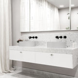 Anvil MatteStone Round White Composite Bathroom Sink/Basin Set with Cass Wall Mount Faucet and Pop-Up Drain P0Y0 - product image 8
