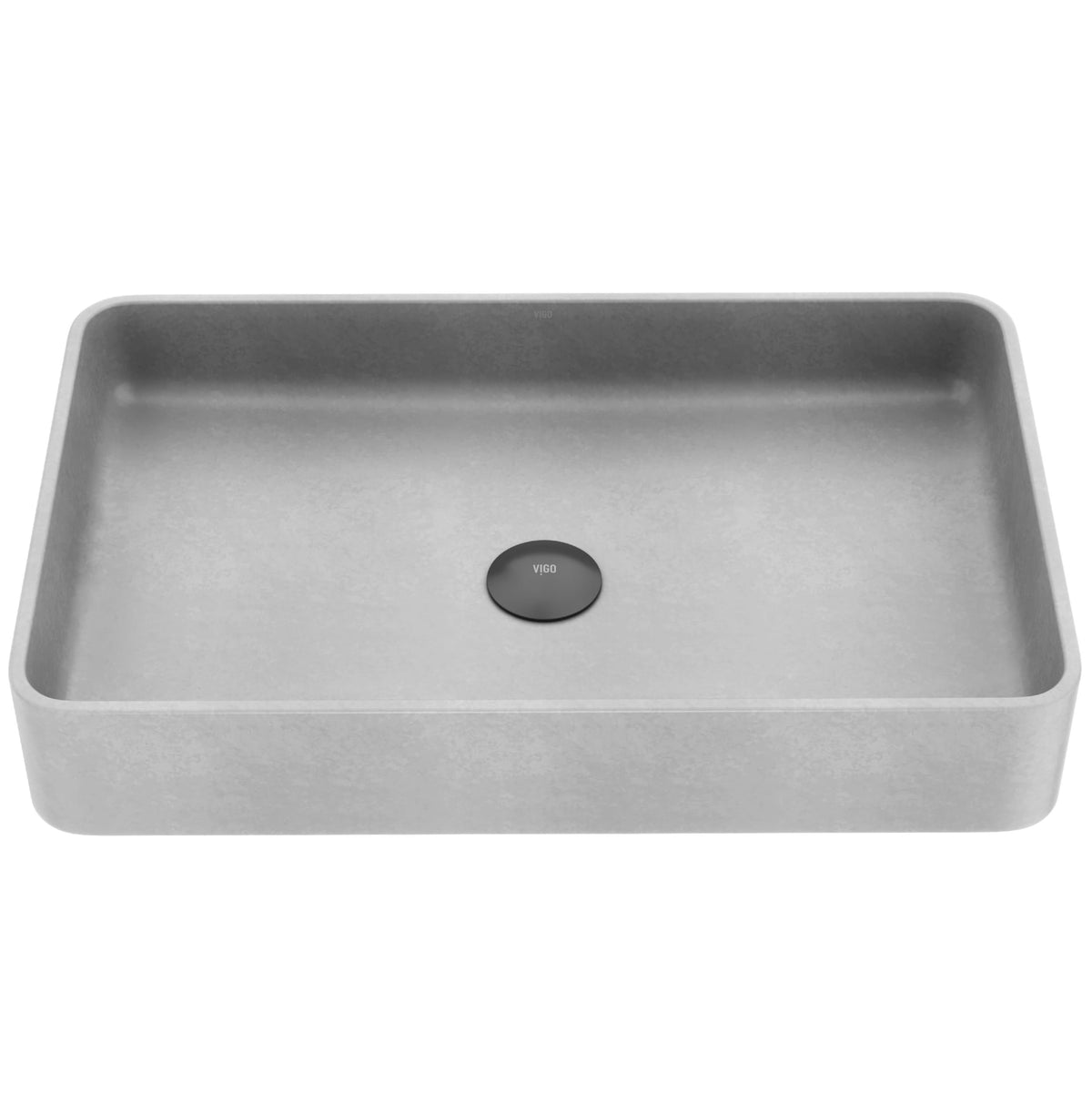 Basilica Gothic ConcretoStone 23x14-in Deep Grey Bathroom Sink/Basin with Rectangular Vessel R5L3 - product image 1