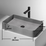 Basilica Gothic ConcretoStone 23x14-in Deep Grey Bathroom Sink/Basin with Rectangular Vessel R5L3 - product image 3