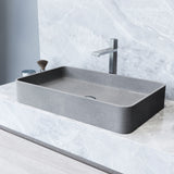 Basilica Gothic ConcretoStone 23x14-in Deep Grey Bathroom Sink/Basin with Rectangular Vessel R5L3 - product image 5