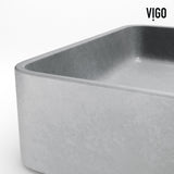 Basilica Gothic ConcretoStone 23x14-in Deep Grey Bathroom Sink/Basin with Rectangular Vessel R5L3 - product image 8