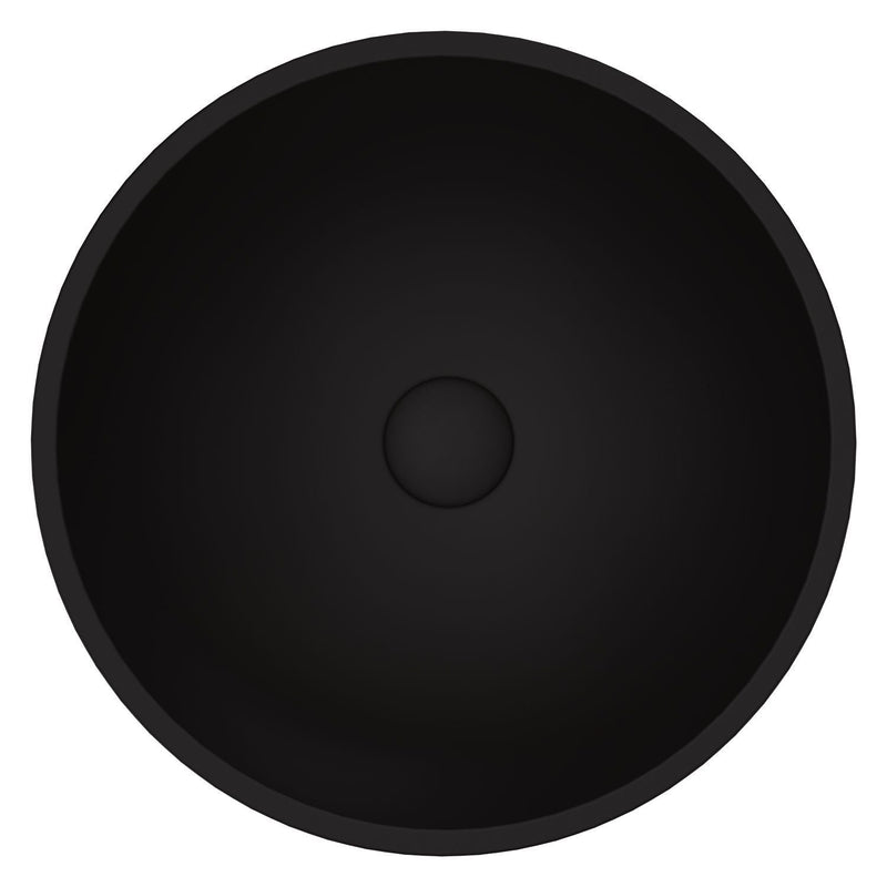 Cavalli MatteShell Round Vessel Bathroom Sink/Basin with Consistent Matte Finish, Black N4E1