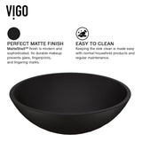 Cavalli MatteShell Round Vessel Bathroom Sink/Basin with Consistent Matte Finish, Black V7J2 - product image 2