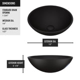 Cavalli MatteShell Round Vessel Bathroom Sink/Basin with Consistent Matte Finish, Black V7J2 - product image 3