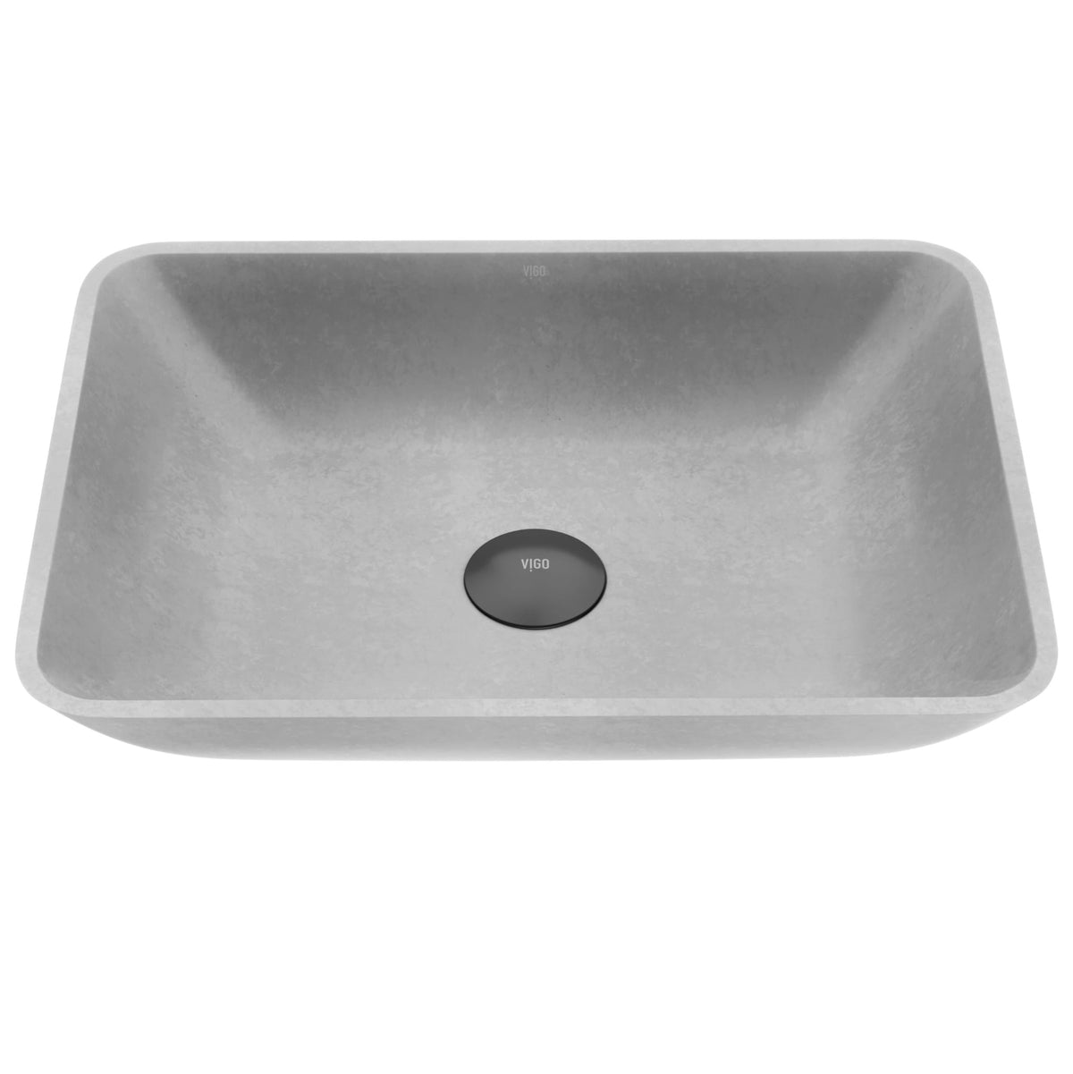 Duomo Gothic ConcretoStone 18x13-in Deep Grey Bathroom Sink/Basin with Rectangular Vessel P5W0 - product image 1