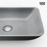 Duomo Gothic ConcretoStone 18x13-in Deep Grey Bathroom Sink/Basin with Rectangular Vessel P5W0 - product image 2