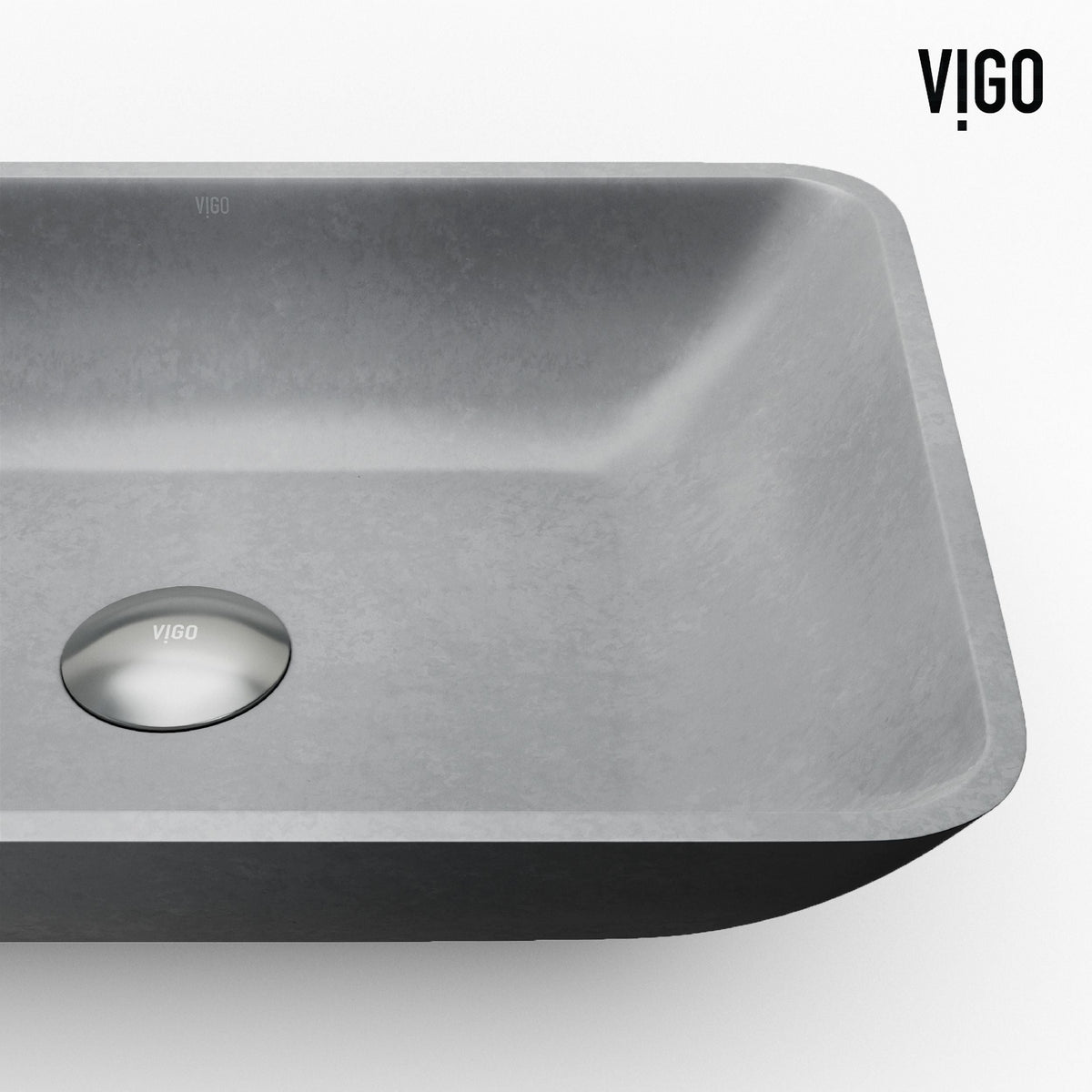 Duomo Gothic ConcretoStone 18x13-in Deep Grey Bathroom Sink/Basin with Rectangular Vessel P5W0 - product image 2
