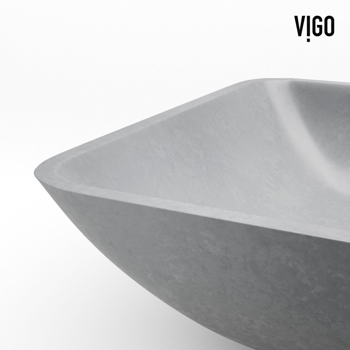 Duomo Gothic ConcretoStone 18x13-in Deep Grey Bathroom Sink/Basin with Rectangular Vessel P5W0 - product image 3