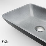 Duomo Gothic ConcretoStone 18x13-in Deep Grey Bathroom Sink/Basin with Rectangular Vessel P5W0 - product image 4