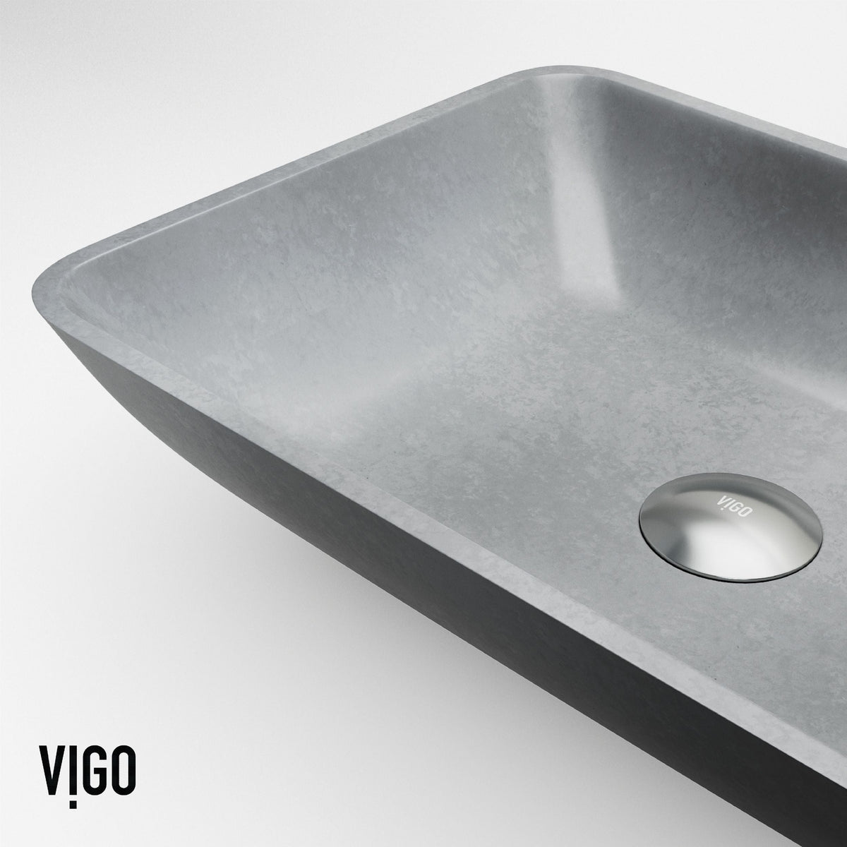 Duomo Gothic ConcretoStone 18x13-in Deep Grey Bathroom Sink/Basin with Rectangular Vessel P5W0 - product image 4