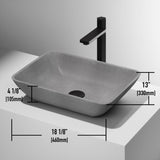 Duomo Gothic ConcretoStone 18x13-in Deep Grey Bathroom Sink/Basin with Rectangular Vessel P5W0 - product image 7