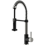 Edison Single Handle Pull Down Kitchen Faucet, Stainless Steel/Matte Black V6J4 - product image 2
