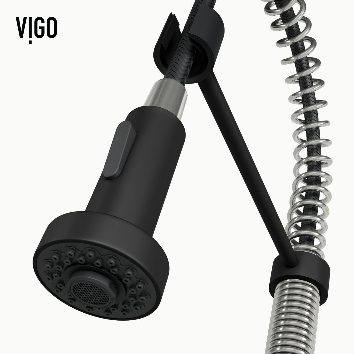 Edison Single Handle Pull Down Kitchen Faucet, Stainless Steel/Matte Black A8M1 - product image 3