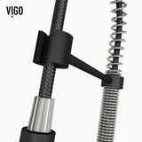 Edison Single Handle Pull Down Kitchen Faucet, Stainless Steel/Matte Black V6J4 - product image 4