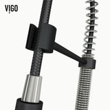 Edison Single Handle Pull Down Kitchen Faucet, Stainless Steel/Matte Black V6J4 - product image 5