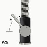 Edison Single Handle Pull Down Kitchen Faucet, Stainless Steel/Matte Black V6J4 - product image 6