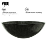 Glass Grey Onyx Bathroom Sink/Basin Set with Linus Faucet and Round Vessel R9E7 - product image 6