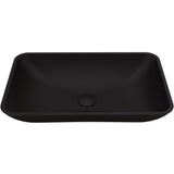 Hadyn Glass Rectangular Vessel Bathroom Sink/Basin with Rounded Edges & Deep Bowl, Black U0Z6 - product image 1