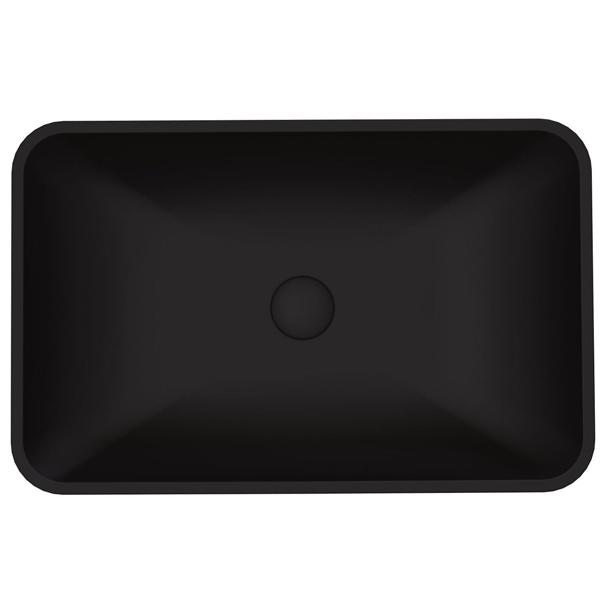 Hadyn Glass Rectangular Vessel Bathroom Sink/Basin with Rounded Edges & Deep Bowl, Black F2J6 - product image 2