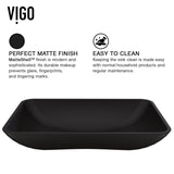 Hadyn Glass Rectangular Vessel Bathroom Sink/Basin with Rounded Edges & Deep Bowl, Black F2J6 - product image 3