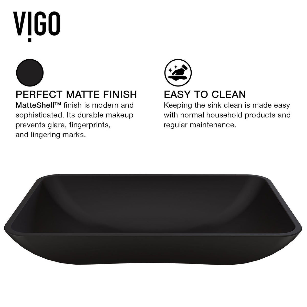 Hadyn Glass Rectangular Vessel Bathroom Sink/Basin with Rounded Edges & Deep Bowl, Black F2J6 - product image 3