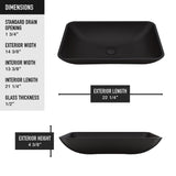 Hadyn Glass Rectangular Vessel Bathroom Sink/Basin with Rounded Edges & Deep Bowl, Black U0Z6 - product image 5