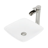 Hyacinth MatteStone White Bathroom Sink/Basin Set with Niko Faucet and Square Composite Vessel O4N6 - product image 1