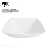 Hyacinth MatteStone White Bathroom Sink/Basin Set with Niko Faucet and Square Composite Vessel O4N6 - product image 4