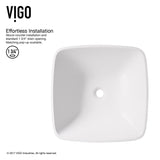 Hyacinth MatteStone White Bathroom Sink/Basin Set with Niko Faucet and Square Composite Vessel O4N6 - product image 5